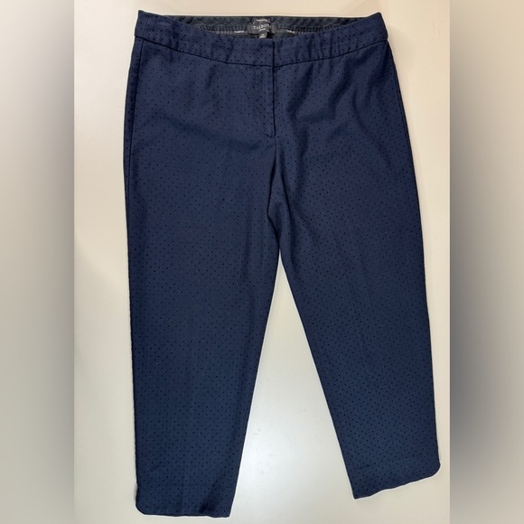 Talbots Hampshire Ankle Navy with black velour polkadot pattern women’s 14 P - Picture 7 of 13